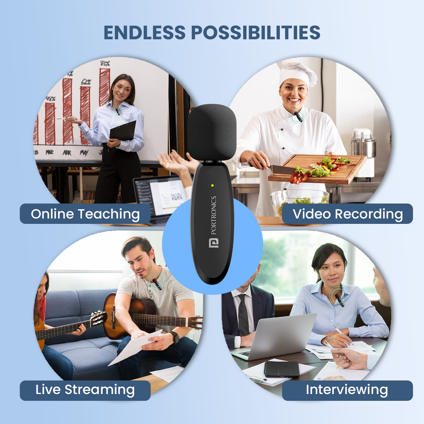 Portronics DASH 7 Wireless Microphone With Type C Receiver